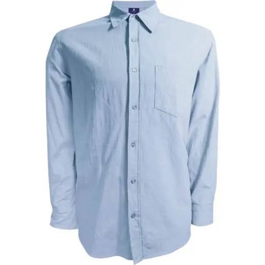 Mens Biodegradable Cotton Lounge Long Sleeve Sky Blue Front